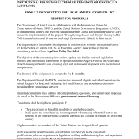 International Union for Conservation of Nature: Strengthening Access and Benefit-Sharing (ABS) Policies and Institutional Frameworks through Demonstrable Models in Saint Lucia - Legal and Policy Specialist - Deadline: 9 May 2025